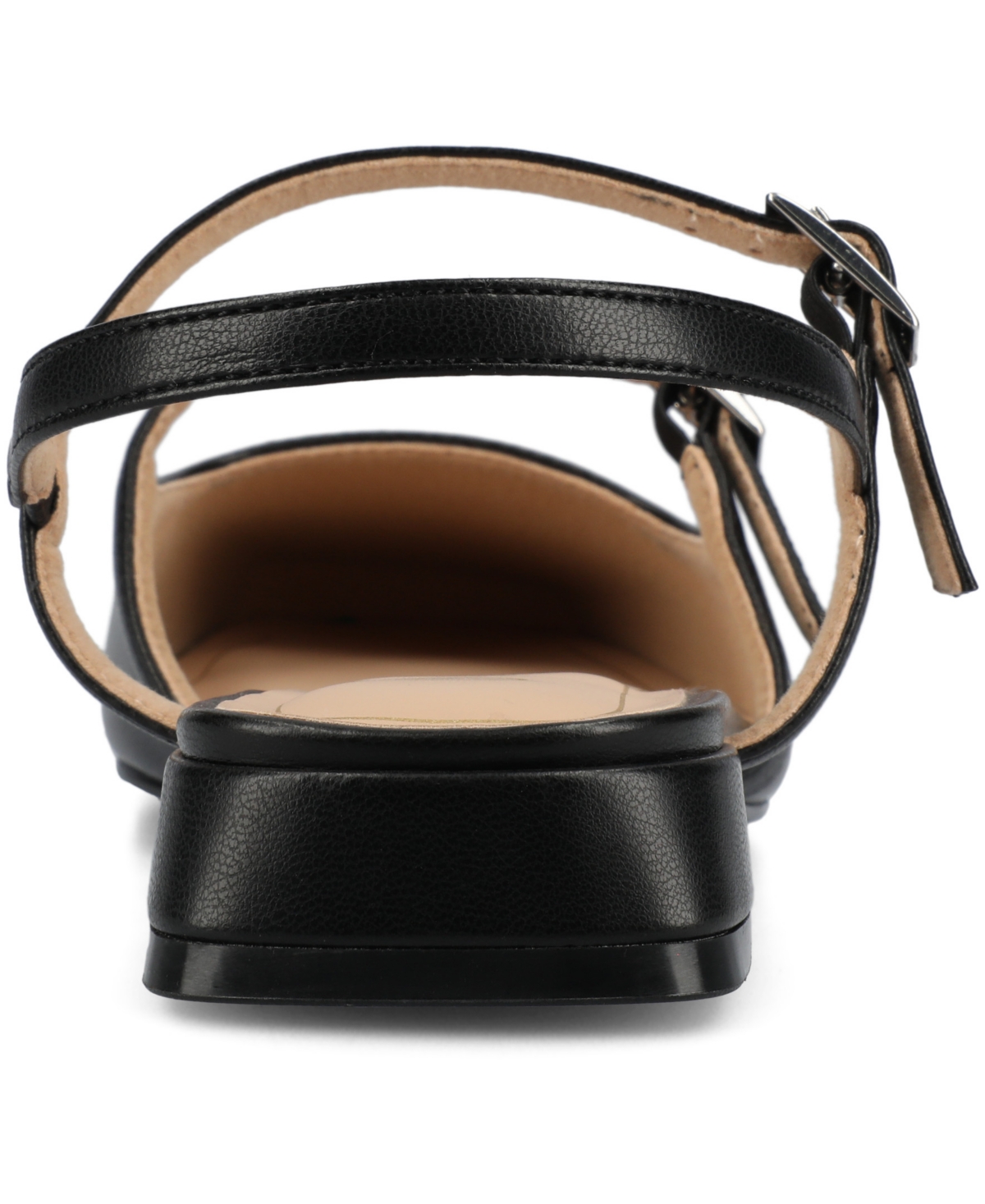Shop Journee Collection Women's Gretchenn Multi Strap Square Toe Mary Jane Flats In Black Polyurethane