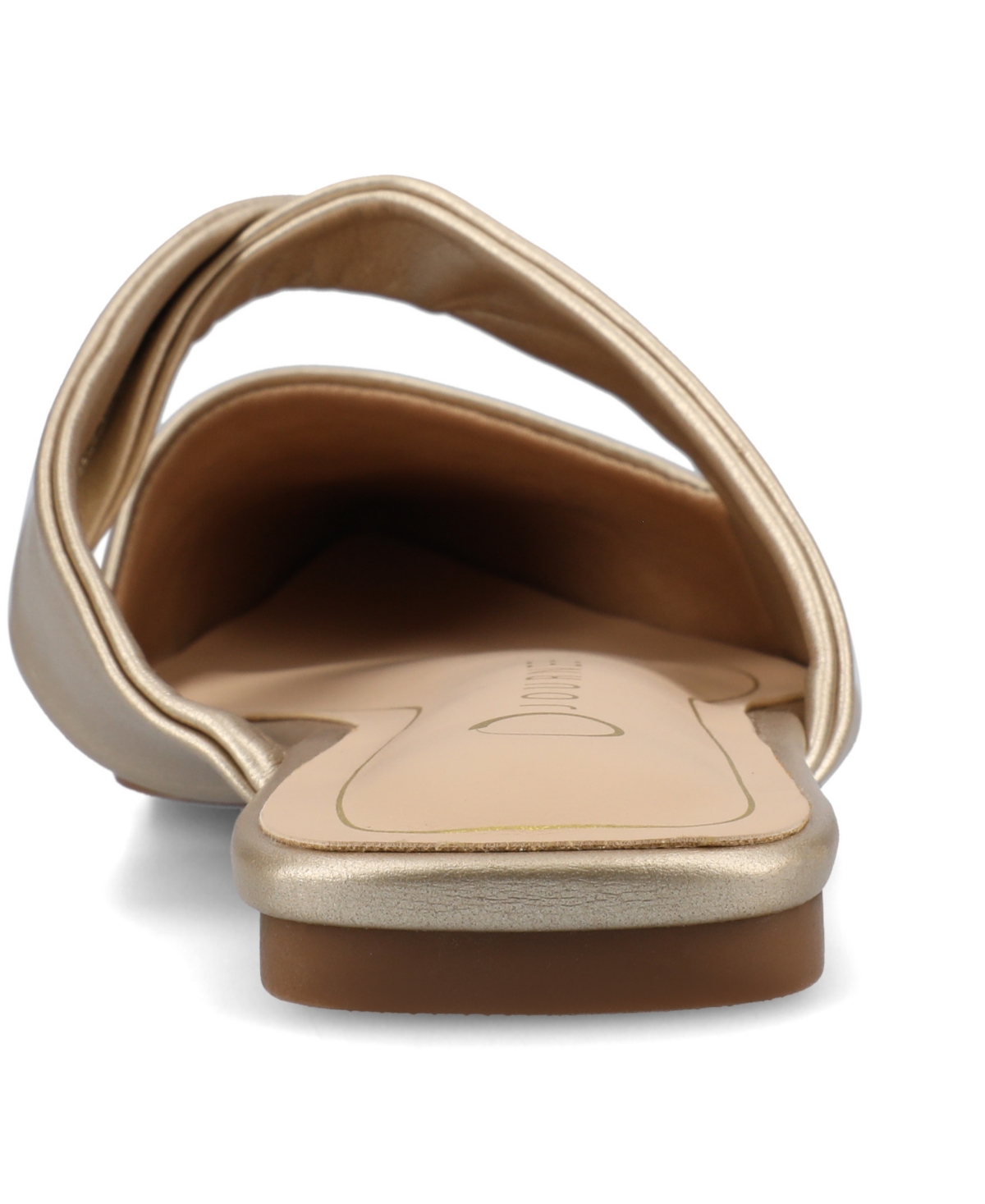 Shop Journee Collection Women's Enniss Twist Cutout Pointed Toe Mules In Champagne