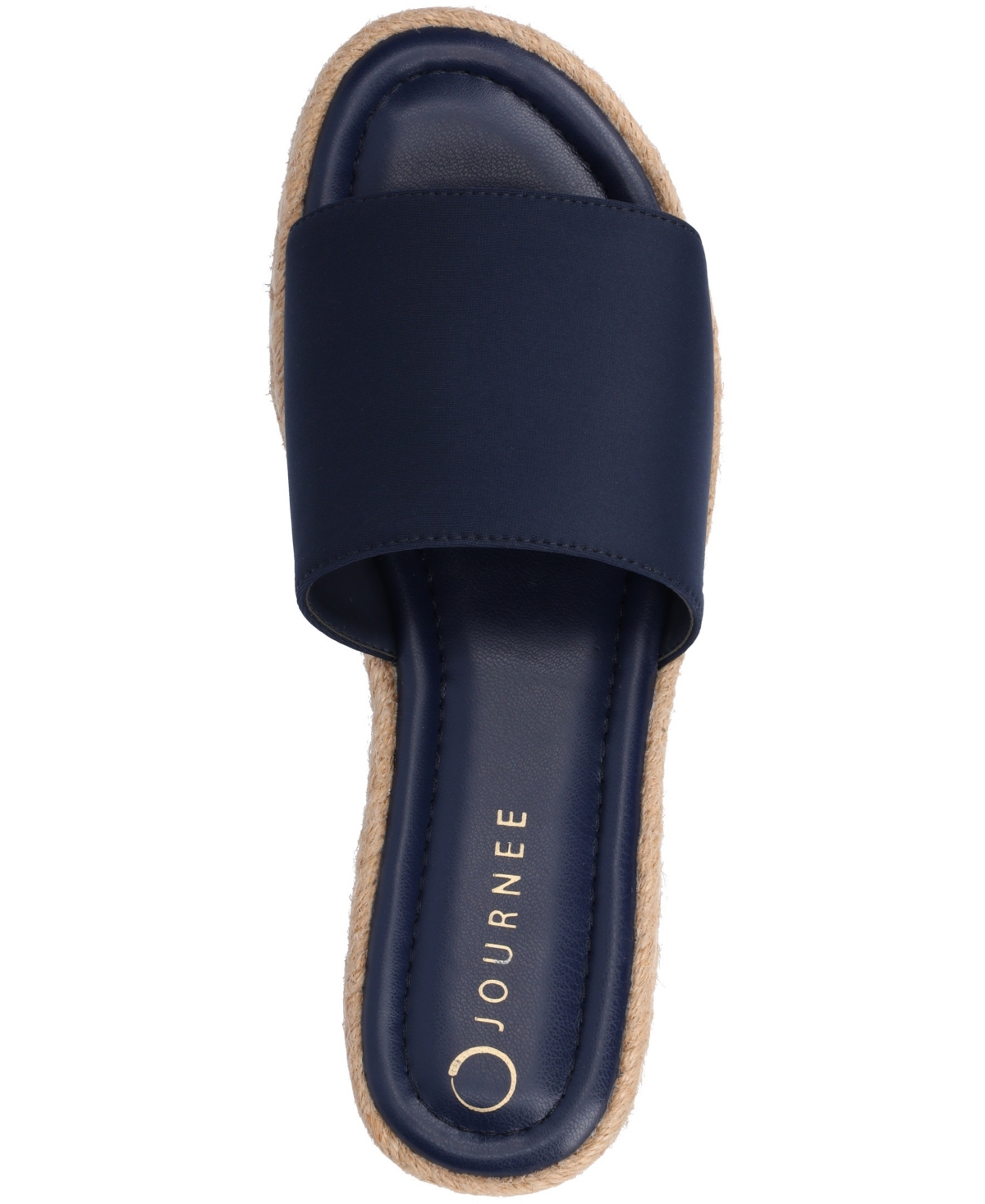Shop Journee Collection Women's Rosey Espadrille Platform Wedge Sandals In Navy