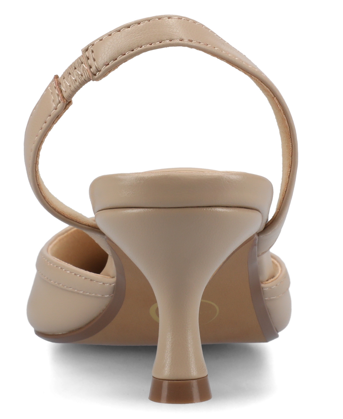 Shop Journee Collection Women's Nellia Slingback Kitten Heel Pumps In Taupe Polyurethane