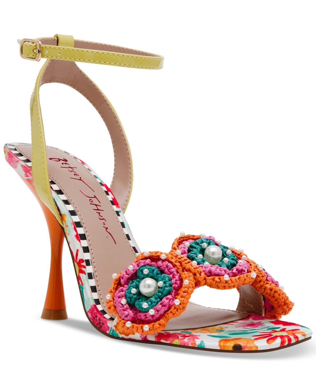 BETSEY JOHNSON WOMEN'S AINSLEYY MACRAME DRESS SANDALS 