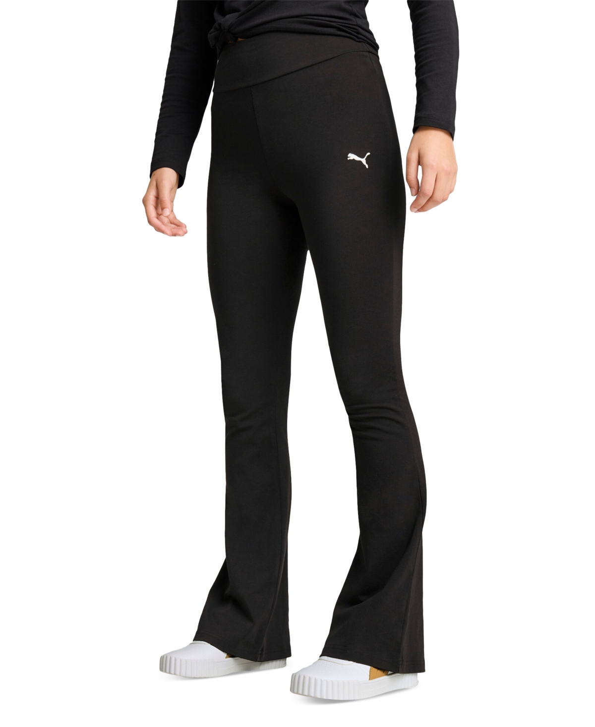 Puma Women's Essential High-waist Flare-leg Leggings In  Black