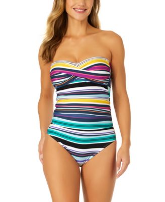 Anne Cole - Women's Striped Twist-Front One-Piece Swimsuit