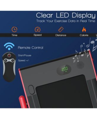 2.25 HP 2-in-1 Folding Walking Pad Treadmill with Remote Control and LED Display