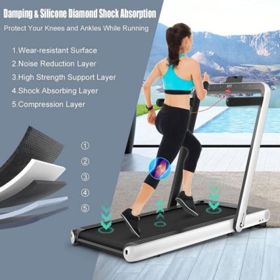 4.75HP 2 In 1 Folding Walking Pad Treadmill with Remote APP Control
