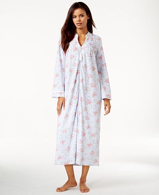 Charter Club Rose Print Zip Up Robe, Only at Macy's - Bras, Panties ...