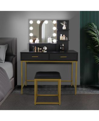 Vanity Set with Mirror and Storage – Elegant Dressing Table for Bedroom or Makeup Area