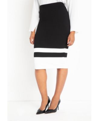 Women's Plus Size Colorblock Column Skirt