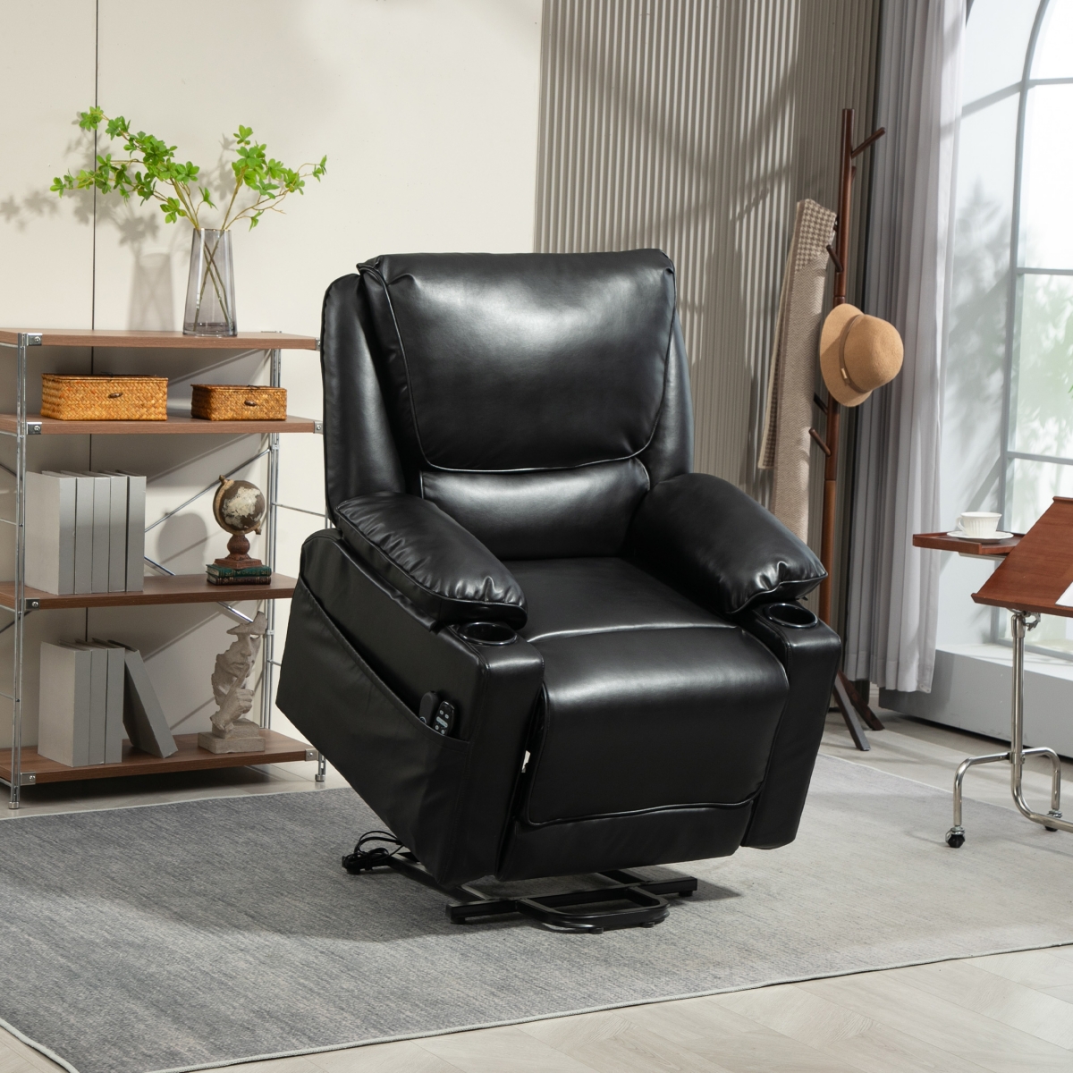 Homcom Lift Recliner Chair, Power Sofa with Massage and Heat,