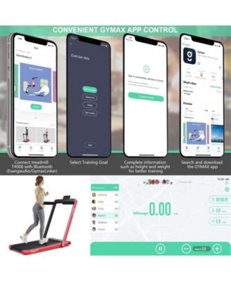 2.25 HP 2-in-1 Folding Walking Pad Treadmill with Dual Display and App Control