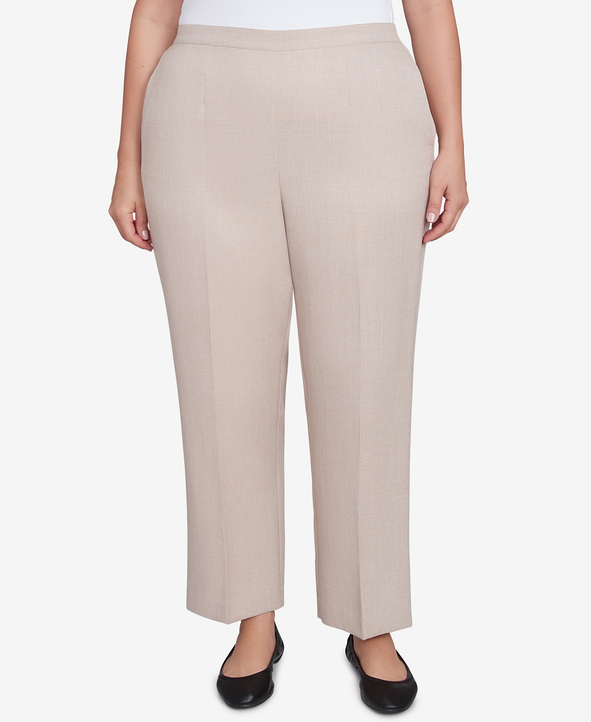 Alfred Dunner Plus Size St.moritz Corduroy Regular Fit Short Length Pants In Linen