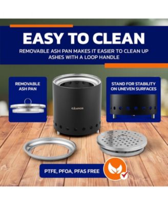 Smokeless Stainless Steel Fire Pit Stove with Stand & Carry Bag – Ideal for Camping, Cooking & Outdoor Gatherings, Durable & Easy to Clean