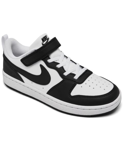 Детские кроссовки Nike Little Kids' Court Borough Low Recraft Fastening Strap Casual Sneakers from Finish Line