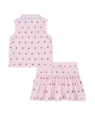 Baby Girl 2-Piece Sleeveless Pique Polo and Bloomer Shorts Set