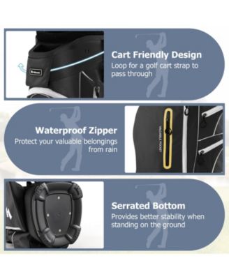 9.5 Inch Lightweight Golf Cart Bag with 15 Way Top Dividers