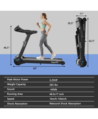 2.25HP Folding Treadmill with Bluetooth Speaker
