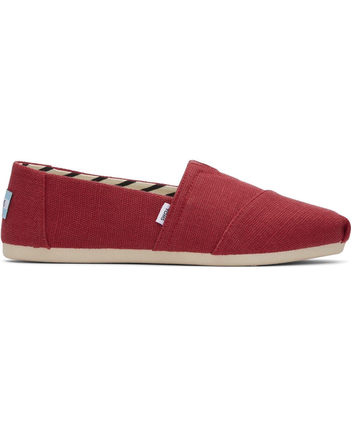 Shop Toms Women's Alpargata Classic Heritage Canvas Slip-on Flats In Red Heritage Canvas
