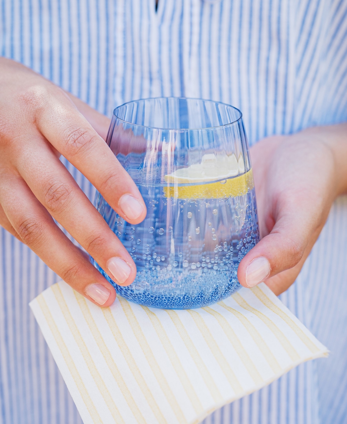 Vietri Francesca Double Old Fashioned Glass In Blue