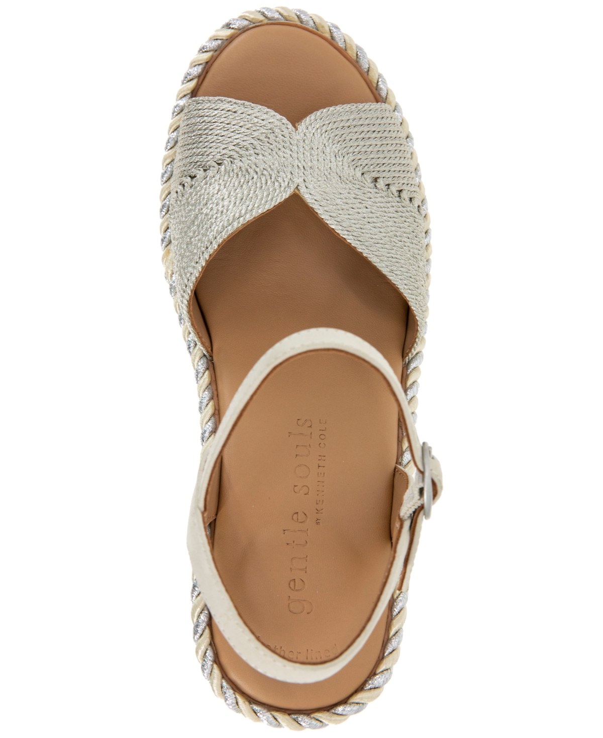 Gentle Souls - Nola Fabric Espadrille Wedge In Stone Fabric