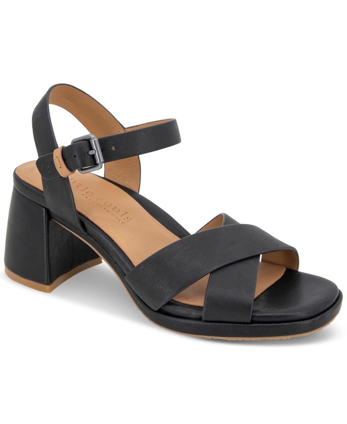 Shop Gentle Souls Women's Rimini Block-heel Dress Sandals In Black Leather