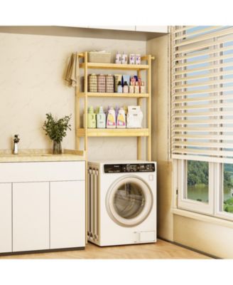 Over The Toilet Storage Rack Bathroom Organizer with 3 Tier Adjustable Height Shelf