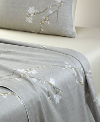 by Hugo Boss Almond Flowers 300 Thread Count Cotton Flat Sheet, King
