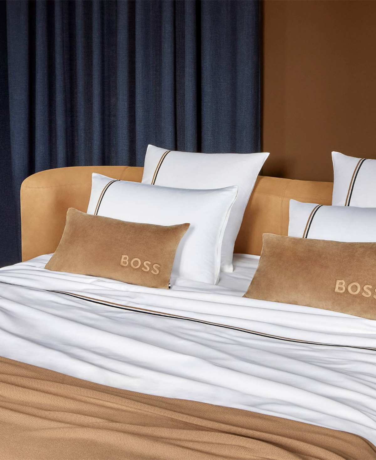 Boss Home By Hugo Boss B Linea 235 Thread Count Cotton Flat Sheet, Full/queen In White