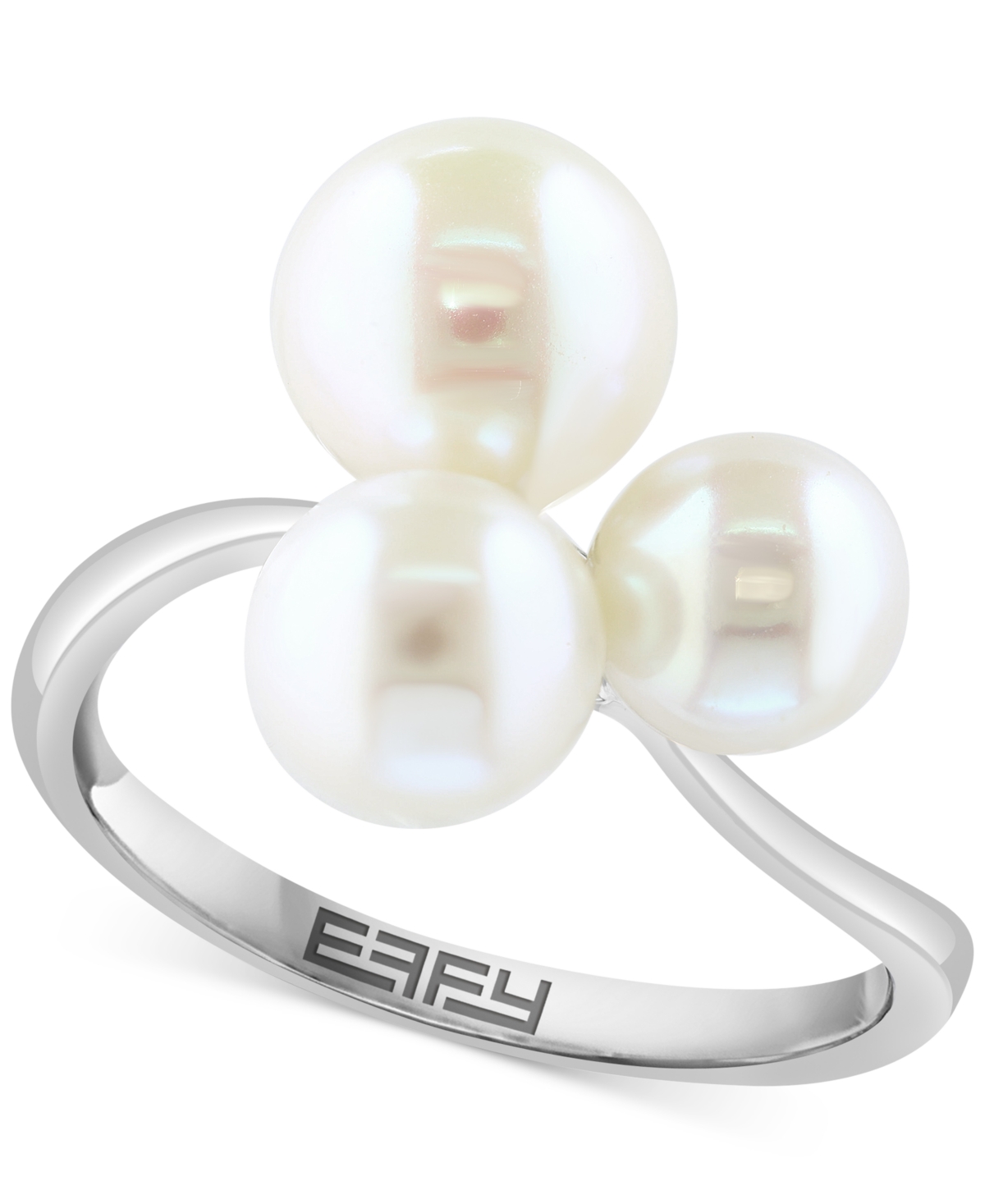 Effy Cultured Freshwater Pearl (6, 7, 8mm) Trio Ring in Sterling Silver - Sterling Silver