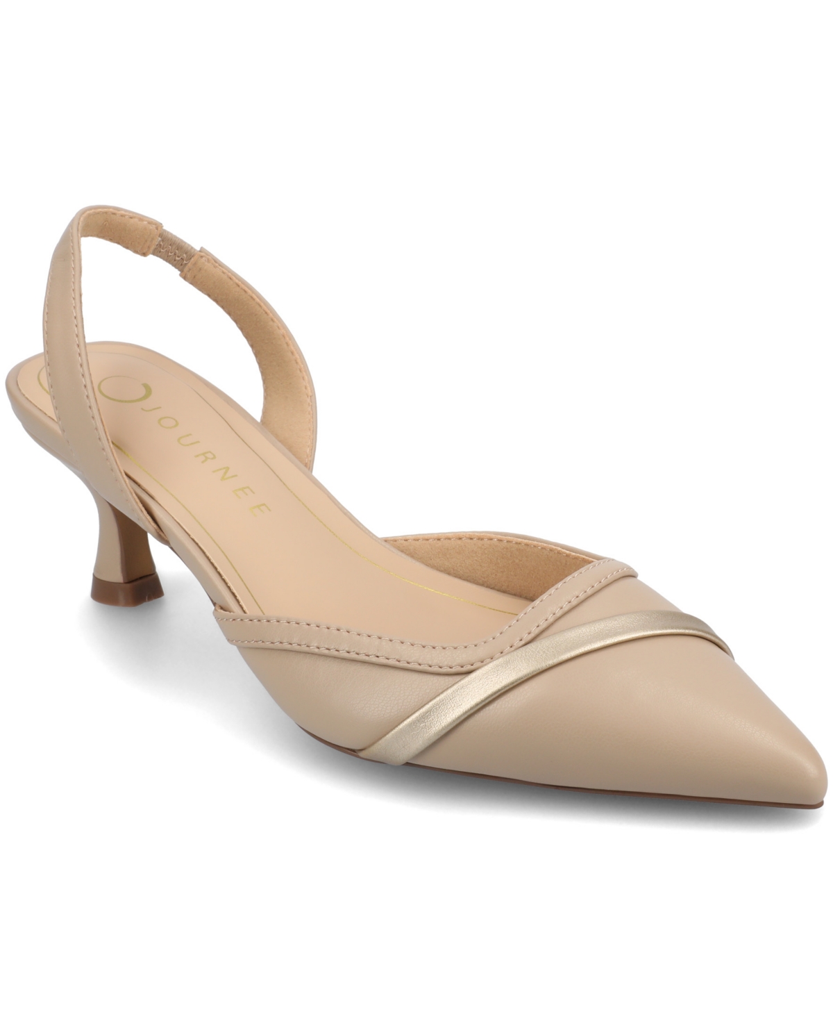 JOURNEE COLLECTION WOMEN'S NELLIA SLINGBACK KITTEN HEEL PUMPS 