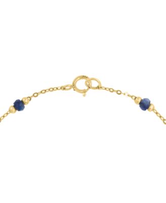 EFFY&reg; Cultured Freshwater Pearl (8mm) & Sapphire (7/8 ct. t.w.) Link Bracelet in 14k Gold