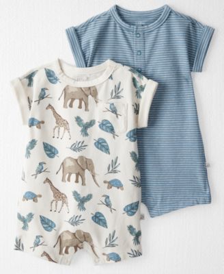 Baby Boys 2-Pc. Organic Cotton Rompers Set