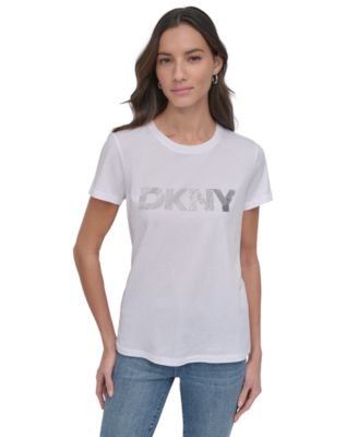 DKNY Jeans - Women's Embellished Logo T-Shirt