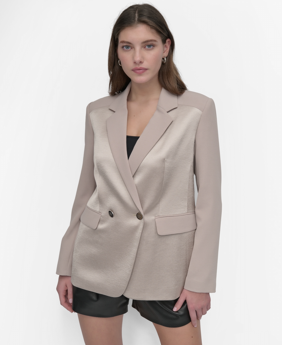 Dkny Women's Long-sleeve Open-back Jacket In Animal Print