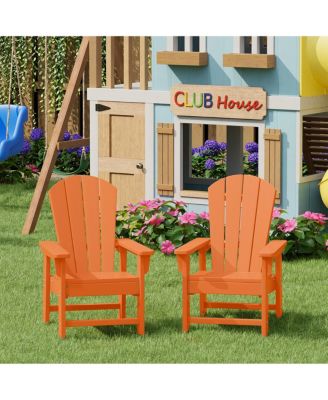 Kids Outdoor Adirondack Plastic Patio Chair Set of 2
