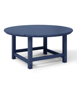 5-Piece Outdoor Patio HDPE Adirondack Chair With Round Coffee Table Conversation Set