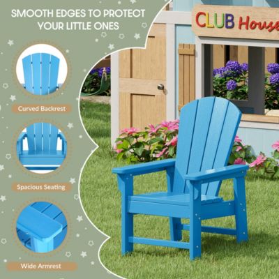 Kids 5-Piece HDPE Outdoor Patio Round Dining Table and Chairs Set