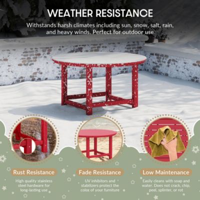 Kids 5-Piece HDPE Outdoor Patio Round Dining Table and Chairs Set