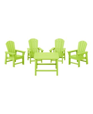5-Piece HDPE Outdoor Square Patio Dining Table and Chairs Set