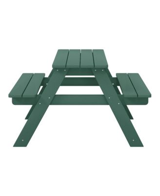 Outdoor Patio Kids HDPE Plastic Picnic Bench Table