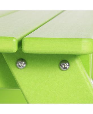 Outdoor Patio Kids HDPE Plastic Picnic Bench Table