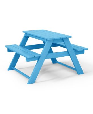 Outdoor Patio Kids HDPE Plastic Picnic Bench Table