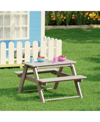 Outdoor Patio Kids HDPE Plastic Picnic Bench Table