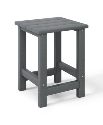 2-Piece Kids Outdoor HDPE Adirondack Chair With Square Side Table Set