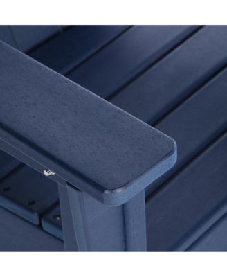 2-Piece Kids Outdoor HDPE Adirondack Chair With Square Side Table Set