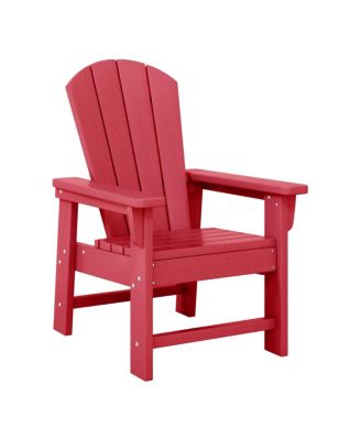 2-Piece Kids Outdoor HDPE Adirondack Chair With Square Side Table Set