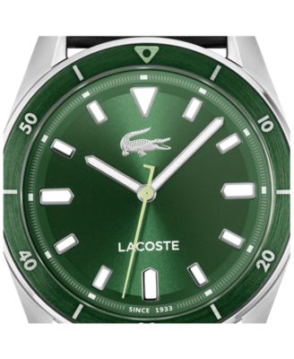 Men's Boston Black Leather Strap Watch, 39mm