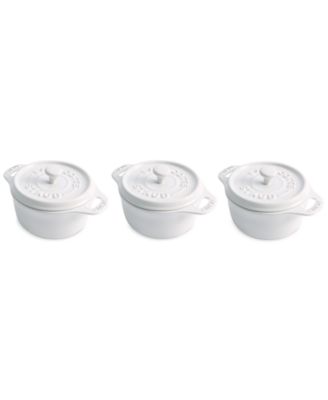 3-Piece Ceramic Mini Round Dutch Oven Set