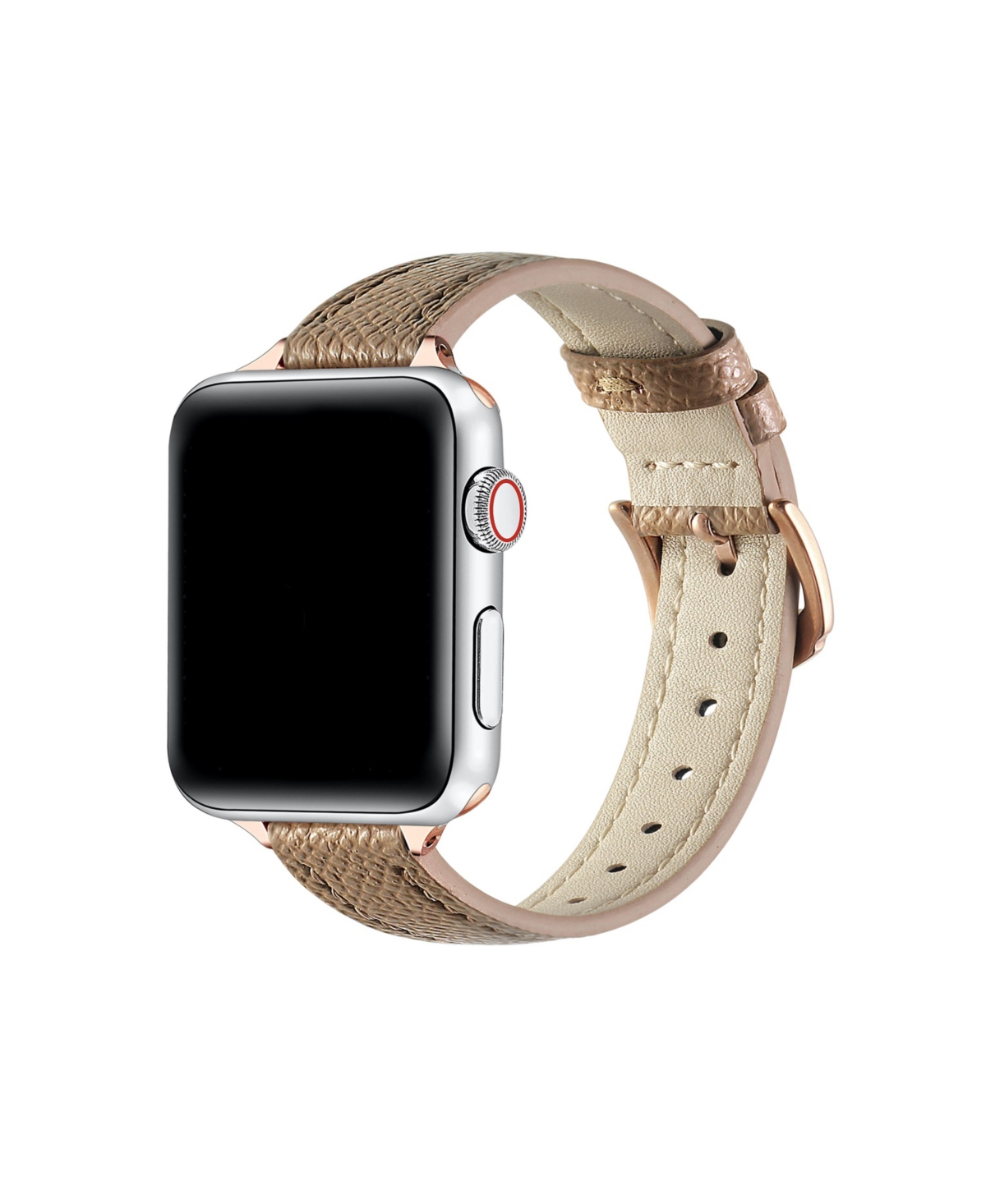 Posh Tech Cleo Skinny Leather Band For Apple Watch, Fits All Apple Watch Models In Tan