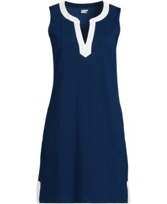 Women's Tall Cotton Jersey Notch Neck Dress