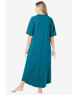 Petite Plus Long French Terry Zip-Front Robe